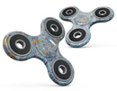 Abstract Wet Paint Blue Crossed Full-Body Fidget Spinner Skin-Kit