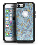 Abstract Wet Paint Blue Crossed - iPhone 7 or 7 Plus Commuter Case Skin Kit
