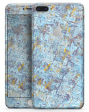 Abstract Wet Paint Blue Crossed - Skin-kit for the iPhone 8 or 8 Plus