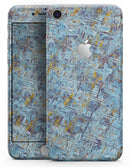 Abstract Wet Paint Blue Crossed - Skin-kit for the iPhone 8 or 8 Plus