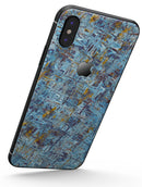 Abstract Wet Paint Blue Crossed - iPhone X Skin-Kit