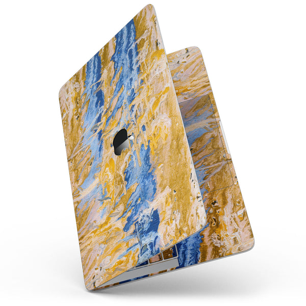 MacBook Pro without Touch Bar Skin Kit - Abstract_Wet_Paint_Blue_and_Gold_Tilt-MacBook_13_Touch_V9.jpg?