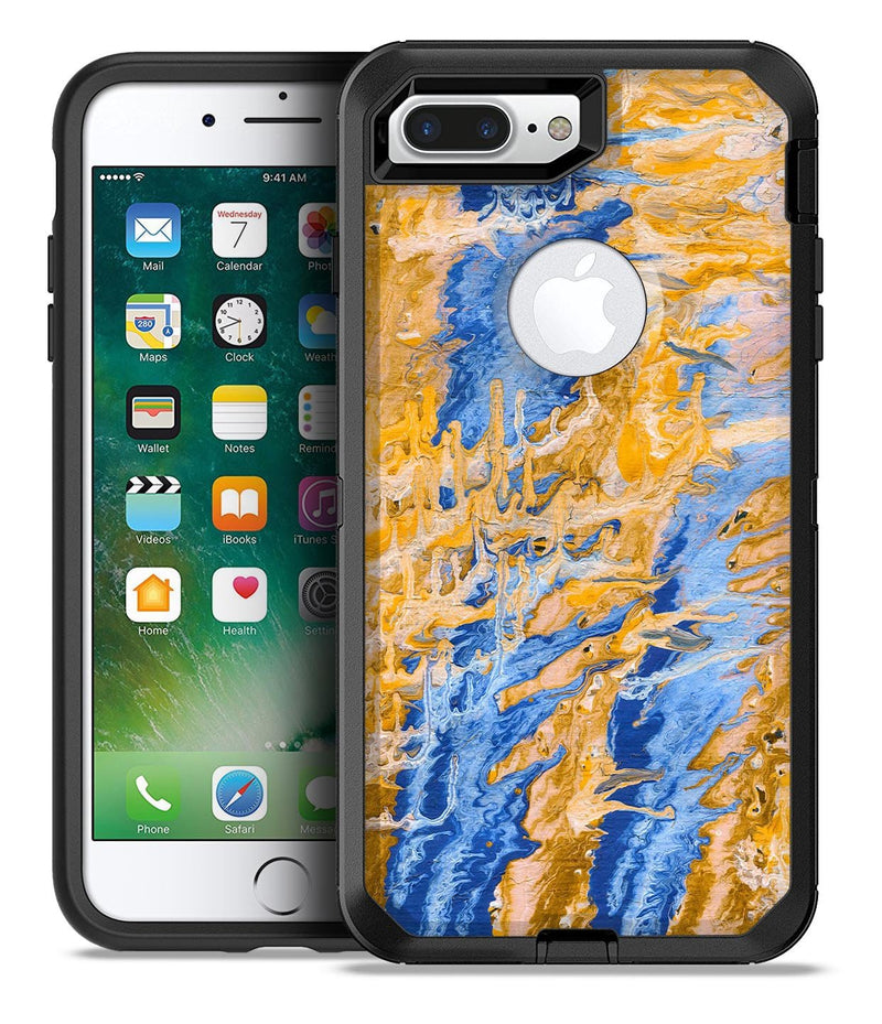 Abstract Wet Paint Blue and Gold Tilt - iPhone 7 Plus/8 Plus OtterBox Case & Skin Kits