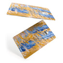 Abstract Wet Paint Blue and Gold Tilt - Premium Protective Decal Skin-Kit for the Apple Credit Card