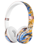 Abstract Wet Paint Blue and Gold Tilt Full-Body Skin Kit for the Beats by Dre Solo 3 Wireless Headphones