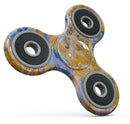 Abstract Wet Paint Blue and Gold Tilt Full-Body Fidget Spinner Skin-Kit