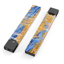 Abstract Wet Paint Blue and Gold Tilt - Premium Decal Protective Skin-Wrap Sticker compatible with the Juul Labs vaping device