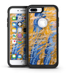 Abstract Wet Paint Blue and Gold Tilt - iPhone 7 or 7 Plus Commuter Case Skin Kit
