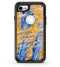 Abstract Wet Paint Blue and Gold Tilt - iPhone 7 or 8 OtterBox Case & Skin Kits