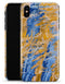 Abstract Wet Paint Blue and Gold Tilt - iPhone X Clipit Case
