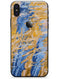 Abstract Wet Paint Blue and Gold Tilt - iPhone X Skin-Kit