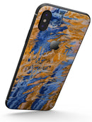 Abstract Wet Paint Blue and Gold Tilt - iPhone X Skin-Kit
