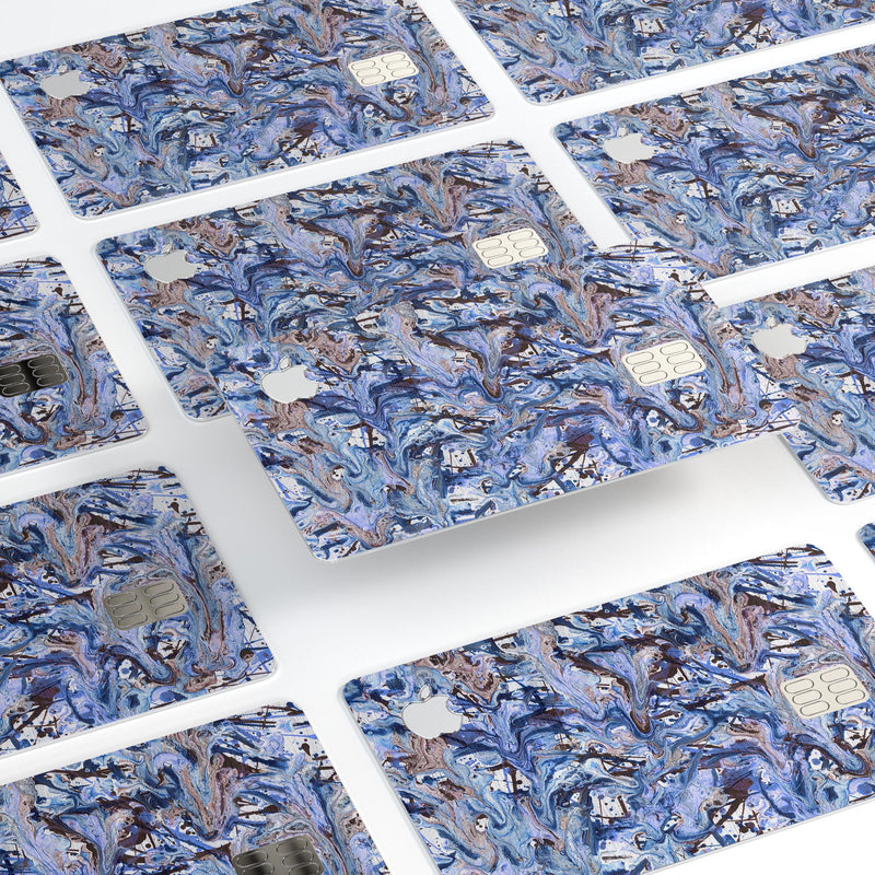 Abstract Wet Paint Blues - Premium Protective Decal Skin-Kit for the Apple Credit Card