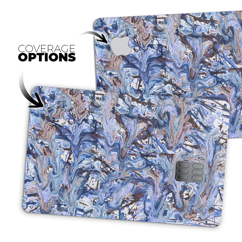 Abstract Wet Paint Blues - Premium Protective Decal Skin-Kit for the Apple Credit Card