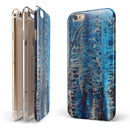 Abstract Wet Paint Blues v8 iPhone 6/6s or 6/6s Plus 2-Piece Hybrid INK-Fuzed Case