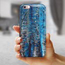 Abstract Wet Paint Blues v8 iPhone 6/6s or 6/6s Plus 2-Piece Hybrid INK-Fuzed Case