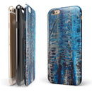 Abstract Wet Paint Blues v8 iPhone 6/6s or 6/6s Plus 2-Piece Hybrid INK-Fuzed Case