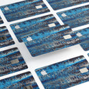 Abstract Wet Paint Blues v8 - Premium Protective Decal Skin-Kit for the Apple Credit Card