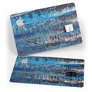 Abstract Wet Paint Blues v8 - Premium Protective Decal Skin-Kit for the Apple Credit Card
