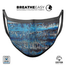Abstract Wet Paint Blues v8 - Made in USA Mouth Cover Unisex Anti-Dust Cotton Blend Reusable & Washable Face Mask with Adjustable Sizing for Adult or Child