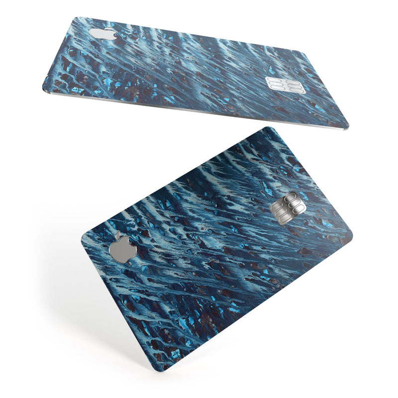 Abstract Wet Paint Blues v972 - Premium Protective Decal Skin-Kit for the Apple Credit Card