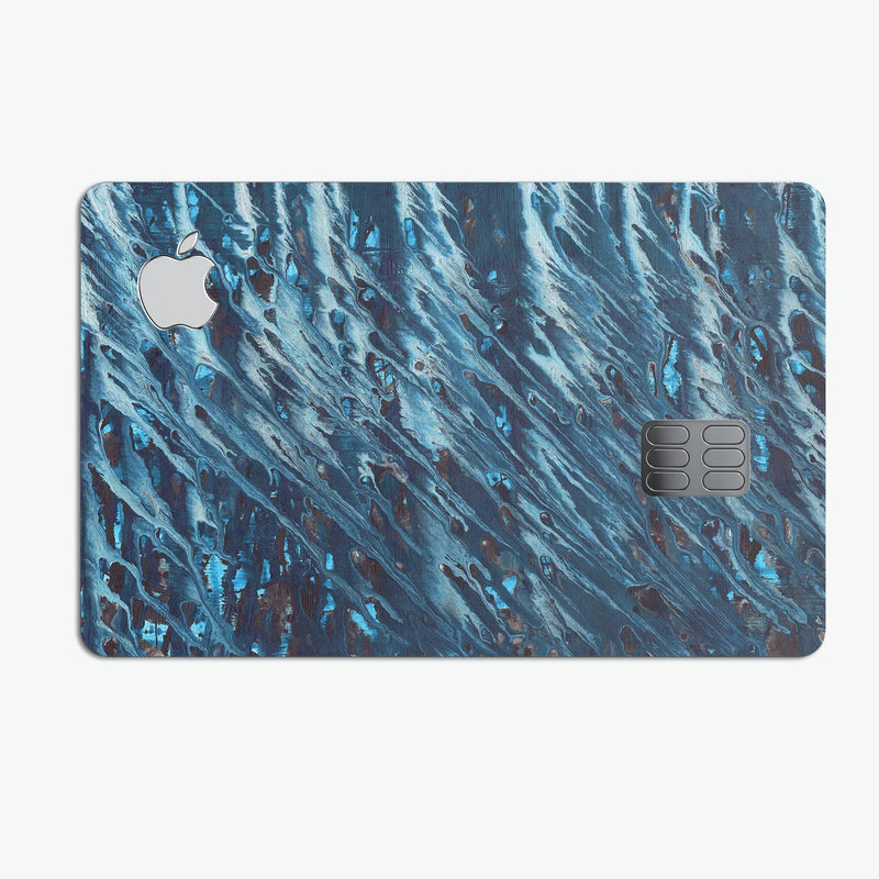 Abstract Wet Paint Blues v972 - Premium Protective Decal Skin-Kit for the Apple Credit Card