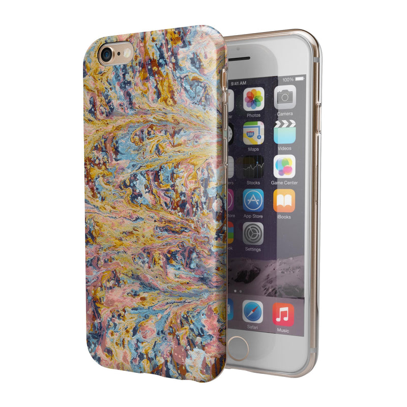 Abstract Wet Paint Color Paradise iPhone 6/6s or 6/6s Plus 2-Piece Hybrid INK-Fuzed Case