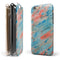 Abstract Wet Paint Coral Blues iPhone 6/6s or 6/6s Plus 2-Piece Hybrid INK-Fuzed Case