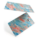 Abstract Wet Paint Coral Blues - Premium Protective Decal Skin-Kit for the Apple Credit Card