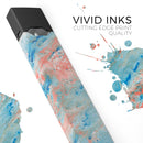 Abstract Wet Paint Coral Blues - Premium Decal Protective Skin-Wrap Sticker compatible with the Juul Labs vaping device