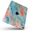 Abstract Wet Paint Coral Blues - Full Body Skin Decal for the Apple iPad Pro 12.9", 11", 10.5", 9.7", Air or Mini (All Models Available)