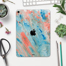 Abstract Wet Paint Coral Blues - Full Body Skin Decal for the Apple iPad Pro 12.9", 11", 10.5", 9.7", Air or Mini (All Models Available)