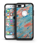 Abstract Wet Paint Coral Blues - iPhone 7 or 7 Plus Commuter Case Skin Kit