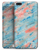 Abstract Wet Paint Coral Blues - Skin-kit for the iPhone 8 or 8 Plus