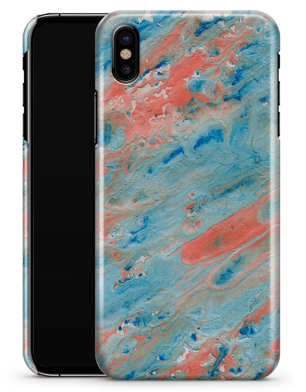 Abstract Wet Paint Coral Blues - iPhone X Clipit Case