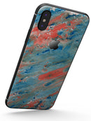 Abstract Wet Paint Coral Blues - iPhone X Skin-Kit
