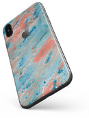 Abstract Wet Paint Coral Blues - iPhone X Skin-Kit