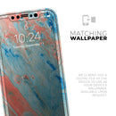 Abstract Wet Paint Coral Blues  - Protective Skin Wrap & Decal – Compatible with iPhone SE to iPhone 17 Pro Max (All Models)