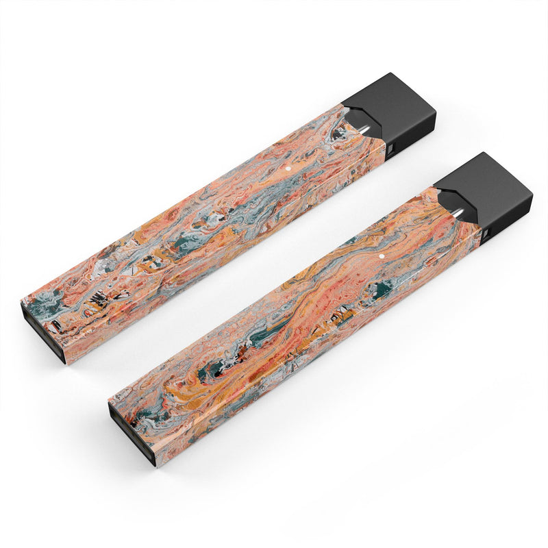 Abstract Wet Paint Coral Love - Premium Decal Protective Skin-Wrap Sticker compatible with the Juul Labs vaping device