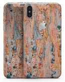 Abstract Wet Paint Coral Love - iPhone X Skin-Kit