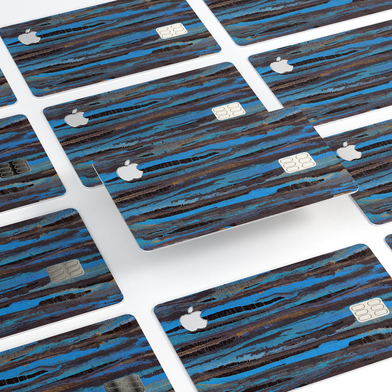 Abstract Wet Paint Dark Blues - Premium Protective Decal Skin-Kit for the Apple Credit Card