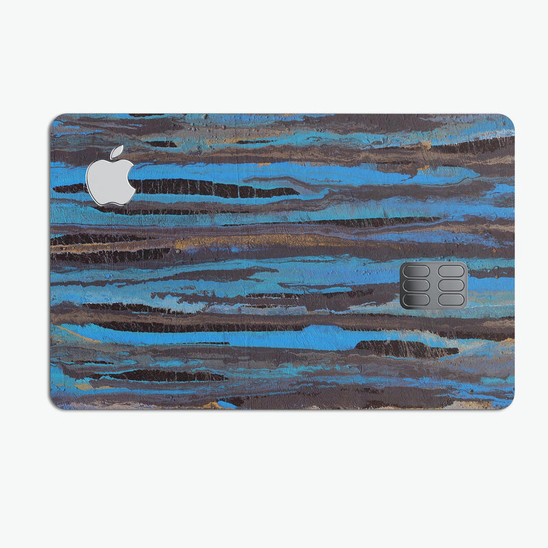 Abstract Wet Paint Dark Blues - Premium Protective Decal Skin-Kit for the Apple Credit Card