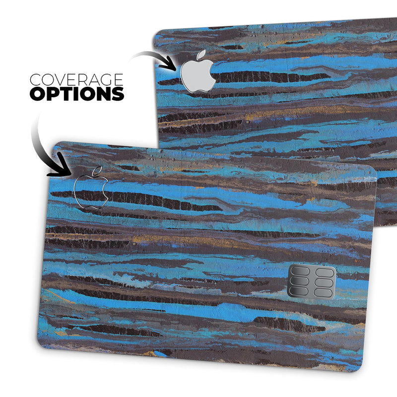 Abstract Wet Paint Dark Blues - Premium Protective Decal Skin-Kit for the Apple Credit Card