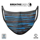 Abstract Wet Paint Dark Blues - Made in USA Mouth Cover Unisex Anti-Dust Cotton Blend Reusable & Washable Face Mask with Adjustable Sizing for Adult or Child