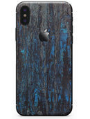 Abstract Wet Paint Dark Blues v2 - iPhone X Skin-Kit