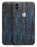 Abstract Wet Paint Dark Blues v2 - iPhone X Skin-Kit
