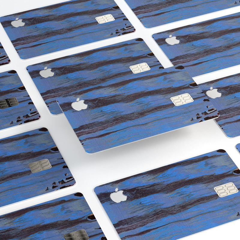 Abstract Wet Paint Dark Blues v3 - Premium Protective Decal Skin-Kit for the Apple Credit Card