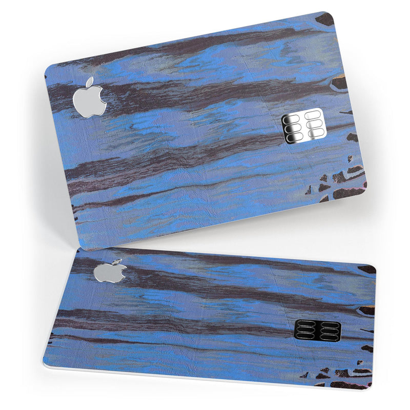 Abstract Wet Paint Dark Blues v3 - Premium Protective Decal Skin-Kit for the Apple Credit Card