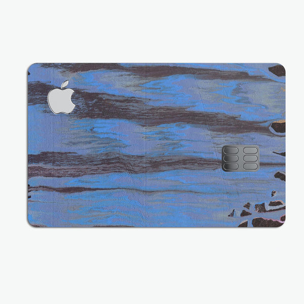 Abstract Wet Paint Dark Blues v3 - Premium Protective Decal Skin-Kit for the Apple Credit Card
