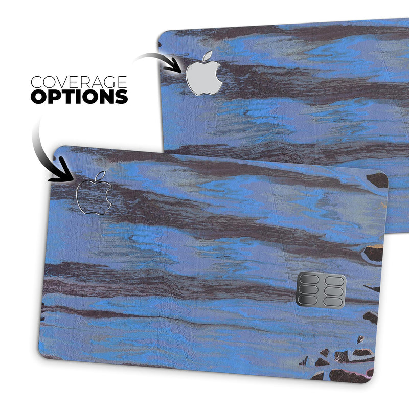 Abstract Wet Paint Dark Blues v3 - Premium Protective Decal Skin-Kit for the Apple Credit Card